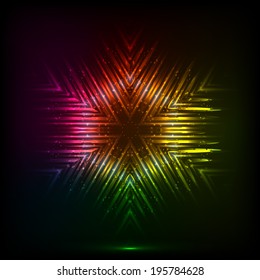 Cosmic shining vector abstract snowflake