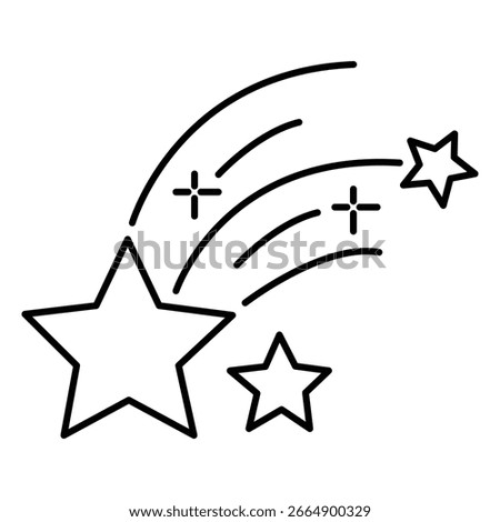 Cosmic Shooting Star Vector Illustration with Magical Trail and Sparkle Design