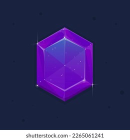 Espacio Cósmico Galaxia Icono Gema Púrpura Con Estrellas Cuidada Fantasía Diseño Vector Colorido