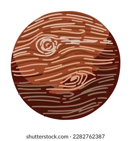 Cosmic space object doodle. Cartoon drawing of planet. Astronomy science abstract clipart. Hand drawn vector illustration isolated on white..