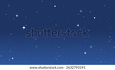 Cosmic space pixel art landscape. Starring night scenery. 8 bit. Game development, mobile app. Isolated vector illustration.	