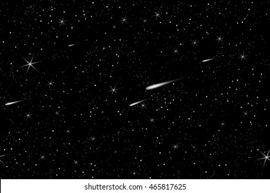 Cosmic space sky with stars vector background. Night starry sky pattern