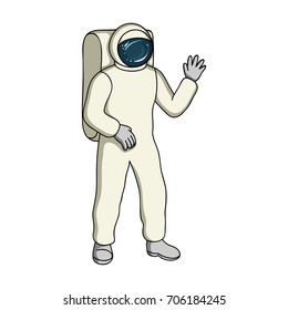 Cosmic space suit. Space technology single icon in cartoon style vector symbol stock illustration web.