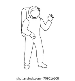 Cosmic space suit. Space technology single icon in outline style vector symbol stock illustration web.