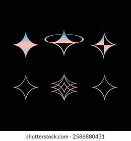 cosmic star elements collection with gradient colors
