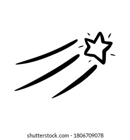 Cosmic star icon in doodle style. Isolated Vector element for your web site.