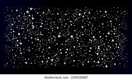 cosmic starry sky in vector design. Cartoon stars on a dark blue gradient