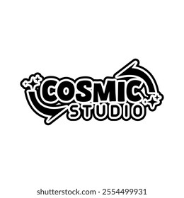 Cosmic Studio Typography Y2K Logo Patch Apparel Fashion Vector Design K62, Commercial Use