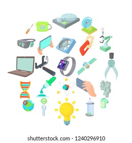 Cosmic technology icons set. Cartoon set of 25 cosmic technology vector icons for web isolated on white background