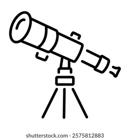 Cosmic telescope icon in line style 