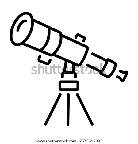 Cosmic telescope icon in line style 