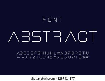 Cosmic , Thin, Futuristic font.  Vector alphabet set. Elegant light font. Minimal.  Hipster font, typeface, typography.