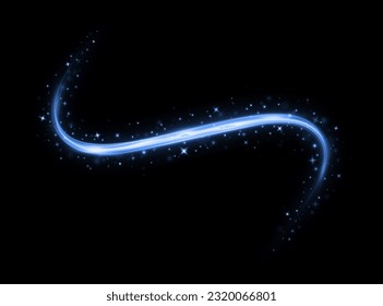 Cosmic trail with light effect. Magic sparkle wave.
