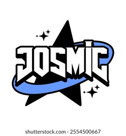 Cosmic Typography Y2K Logo Patch Apparel Fashion Vector Design K62, Commercial Use