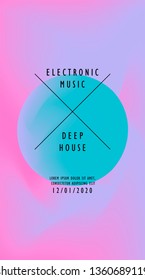 Cosmic vaporwave/ synthwave/ retrowave vector background with 3d sphere. Minimal music poster template, science event cover.
