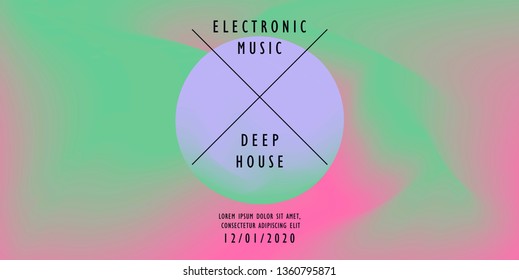 Cosmic vaporwave/ synthwave/ retrowave vector background with 3d sphere. Minimal music poster template, science event cover.