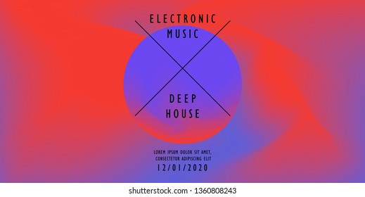 Cosmic vaporwave/ synthwave/ retrowave vector background with 3d sphere. Minimal music poster template, science event cover.