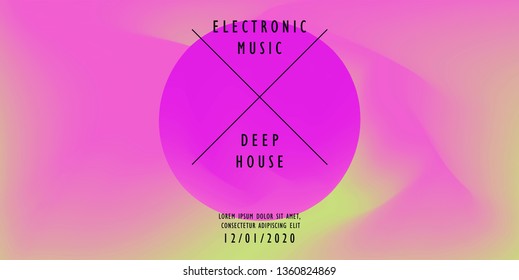 Cosmic vaporwave/ synthwave/ retrowave vector background with 3d sphere. Minimal music poster template, science event cover.