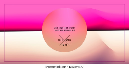 Cosmic vaporwave/ synthwave/ retrowave vector background with 3d sphere. Minimal music poster template, science event cover.