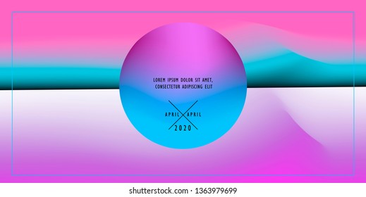 Cosmic vaporwave/ synthwave/ retrowave vector background with 3d sphere. Minimal music poster template, science event cover.