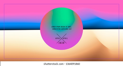 Cosmic vaporwave/ synthwave/ retrowave vector background with 3d sphere. Minimal music poster template, science event cover.