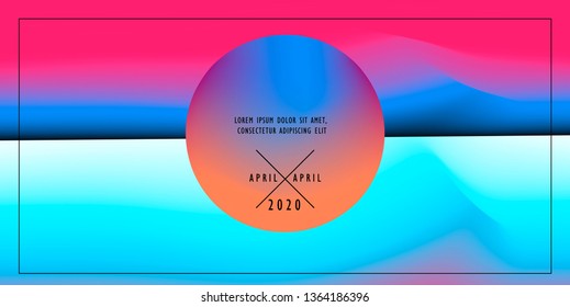 Cosmic vaporwave/ synthwave/ retrowave vector background with 3d sphere. Minimal music poster template, science event cover.