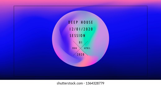 Cosmic vaporwave/ synthwave/ retrowave vector background with 3d sphere. Minimal music poster template, cover for party event.