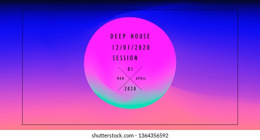 Cosmic vaporwave/ synthwave/ retrowave vector background with 3d sphere. Minimal music poster template, cover for party event.