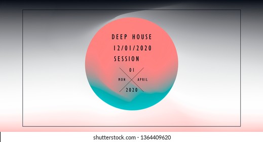 Cosmic vaporwave/ synthwave/ retrowave vector background with 3d sphere. Minimal music poster template, cover for party event.