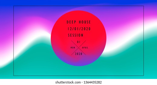 Cosmic vaporwave/ synthwave/ retrowave vector background with 3d sphere. Minimal music poster template, cover for party event.