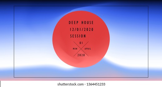 Cosmic vaporwave/ synthwave/ retrowave vector background with 3d sphere. Minimal music poster template, cover for party event.