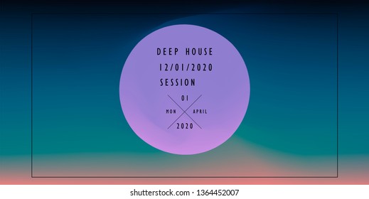 Cosmic vaporwave/ synthwave/ retrowave vector background with 3d sphere. Minimal music poster template, cover for party event.