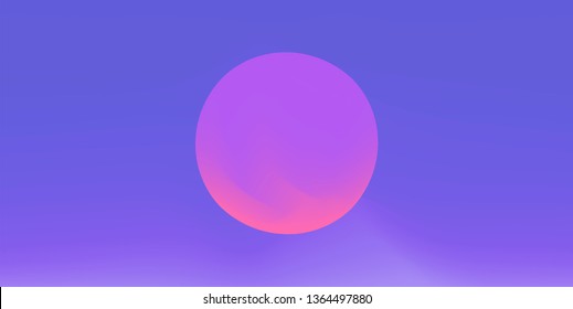 Cosmic vaporwave/ synthwave/ retrowave vector background with 3d sphere. Minimal illustration with surreal sky landscape.