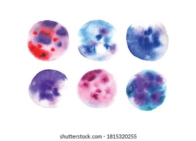 Cosmic vector watercolor paper texture abstract elements set for your design/logo