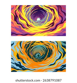 Cosmic Vortex Portals with colorfull