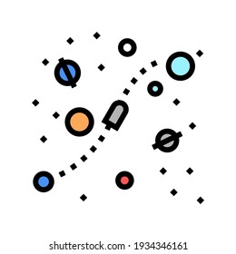 cosmic way between planets color icon vector. cosmic way between planets sign. isolated symbol illustration