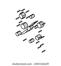 cosmic way between planets isometric icon vector. cosmic way between planets sign. isolated symbol illustration