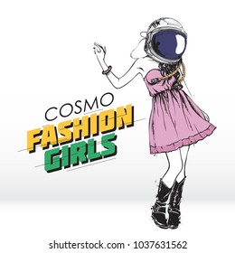 Cosmo fashion illustration. Vector collection.