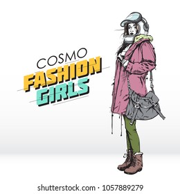 Cosmo fashion illustration. Vector collection.