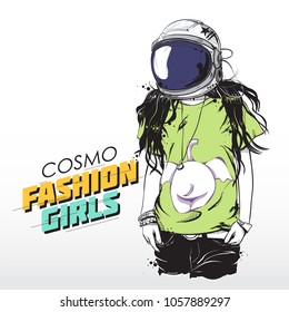 Cosmo fashion illustration. Vector collection.