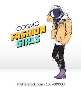 Cosmo fashion illustration. Vector collection.