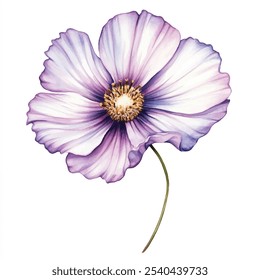 cosmo flowers watercolor clipart illustration