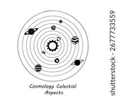 Cosmology Celestial Aspects Hand Drawn Vector Icon | Astronomy, Galaxy, Cosmos, System, Star