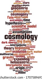 Cosmology word cloud concept. Collage made of words about cosmology. Vector illustration