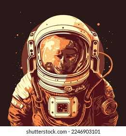 cosmonaut astronaut vector illustration, science fiction