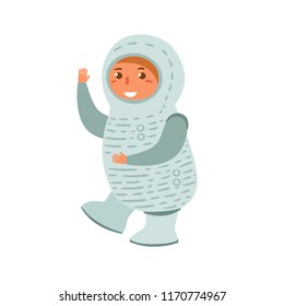 Cosmonaut Children's Halloween costume Vector. Cartoon. Isolated art on white background. Flat