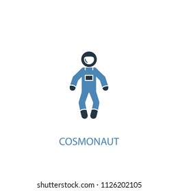 cosmonaut concept 2 colored icon. Simple blue element illustration. cosmonaut concept symbol design from Russia set. Can be used for web and mobile UI/UX