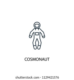 cosmonaut concept line icon. Simple element illustration. cosmonaut concept outline symbol design from Russia set. Can be used for web and mobile UI/UX