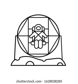 Cosmonaut device, training machine icon. Simple line, outline vector elements of interplanetary colonization icons for ui and ux, website or mobile application
