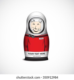 Cosmonaut doll. Vector Illustration.